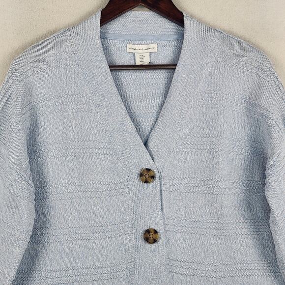 Cupcakes and Cashmere Cardigan Revolve Women’s SZ M Blue Textured Knit Buttons - Picture 4 of 13
